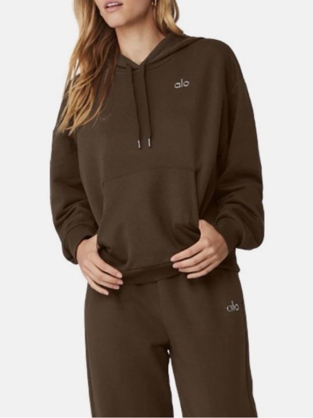 Small ALO Yoga Women's Brown Hooded Sweatshirt